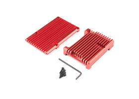 Aluminum Heatsink Case for Raspberry Pi 4 - Red