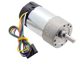 10:1 Metal Gearmotor 37Dx65L mm with 64 CPR Encoder (Helical Pinion).