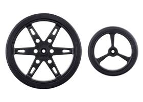 60&nbsp;mm and 40&nbsp;mm Pololu Wheels for Micro Servo Splines (20T, 4.8mm).