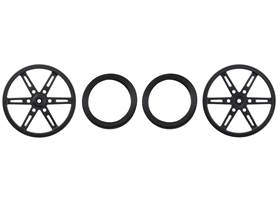 Parts included with Pololu Wheel for Standard Servo Splines (25T, 5.8mm) &#8211; 70x8mm, Black, 2-Pack.