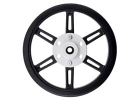 70&nbsp;mm Pololu Wheel for Micro Servos with a universal mounting hub.