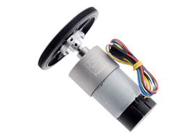 70&nbsp;mm Pololu Wheel for Micro Servos with a universal mounting hub and 37D metal gearmotor.