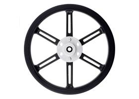 90&nbsp;mm Pololu Wheel for Micro Servos with a universal mounting hub.