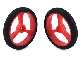 Pololu Wheel for Micro Servo Splines (20T, 4.8mm) &#8211; 40x7mm, Red, 2-Pack.
