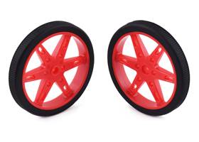 Pololu Wheel for Micro Servo Splines (20T, 4.8mm) &#8211; 60x8mm, Red, 2-Pack.