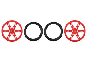 Parts included with Pololu Wheel for Micro Servo Splines (20T, 4.8mm) &#8211; 60x8mm, Red, 2-Pack.