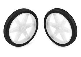 Pololu Wheel for Micro Servo Splines (20T, 4.8mm) &#8211; 60x8mm, White, 2-Pack.