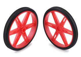 Pololu Wheel for Standard Servo Splines (25T, 5.8mm) &#8211; 70x8mm, Red, 2-Pack.