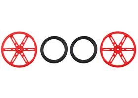 Parts included with Pololu Wheel for Standard Servo Splines (25T, 5.8mm) &#8211; 70x8mm, Red, 2-Pack.