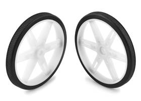 Pololu Wheel for Standard Servo Splines (25T, 5.8mm) &#8211; 70x8mm, White, 2-Pack.