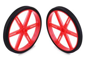 Pololu Wheel for Standard Servo Splines (25T, 5.8mm) &#8211; 90x10mm, Red, 2-Pack.