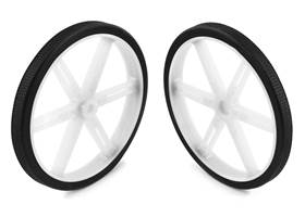 Pololu Wheel for Standard Servo Splines (25T, 5.8mm) &#8211; 90x10mm, White, 2-Pack.