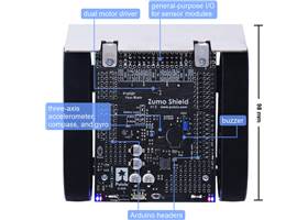 Main features of the Zumo Shield for Arduino, v1.3.