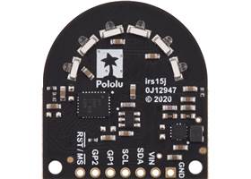 Top side of the 3-Channel Wide FOV Time-of-Flight Distance Sensor for TI-RSLK MAX Using OPT3101.