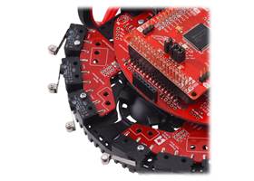 Female header location for OPT3101 distance sensor module on the TI-RSLK MAX main chassis board.