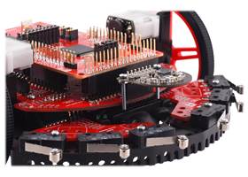 OPT3101 distance sensor module installed on a TI-RSLK MAX with optional mounting screws.