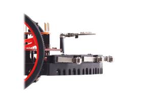 OPT3101 distance sensor module installed on a TI-RSLK MAX with optional mounting screws, side view.