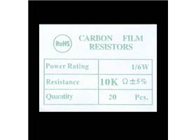 Resistor 10K Ohm 1/6th Watt PTH - 20 pack (3)