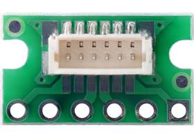 Breakout for JST SH-Style Connector, 6-Pin Male Top-Entry, top view.