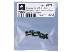 Standard packaging for the Breakout for JST SH-Style Connector, 6-Pin Male Top-Entry (3-Pack, Untested).