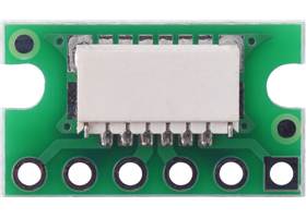 Breakout for JST SH-Style Connector, 6-Pin Male Side-Entry, top view.