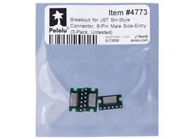 Standard packaging for the Breakout for JST SH-Style Connector, 6-Pin Male Side-Entry (3-Pack, Untested).