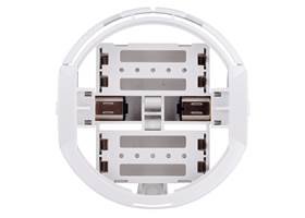 3pi+ Chassis Kit, top view, assembled with Micro Metal Gearmotors (motors not included).