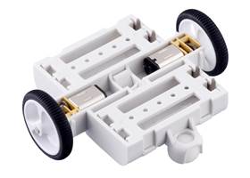 3pi+ Chassis Kit, rear view with motors installed and without outer skirt (motors not included).