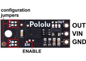 Pololu Digital Distance Sensor (5cm, 10cm, or 15cm), top view with labeled pinout.
