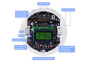 3pi+ 32U4 Robot features, top view.