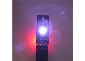 A camera with no IR filter shows the infrared light emitted by a Pololu Digital Distance Sensor.