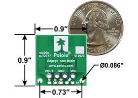 5V Step-Up/Step-Down Voltage Regulator S13V30F5, bottom view with dimensions.