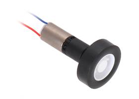 Sub-micro plastic planetary gearmotor with a 14x4.5mm wheel.