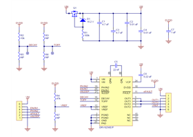 Schematic diagram for the DRV8256E/P Single Brushed DC Motor Driver Carrier.