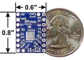 DRV8880 stepper motor driver carrier with dimensions.