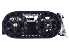 Assembled Zumo 32U4 OLED robot, side view.