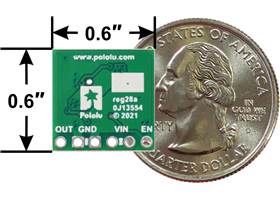 Step-Up Voltage Regulator U3V40Fx, bottom view with dimensions.
