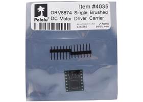Standard packaging for the DRV8874 Single Brushed DC Motor Driver Carrier.