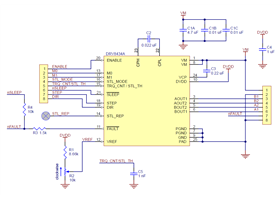 Schematic diagram of the DRV8434A Stepper Motor Driver Carrier.