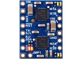 Motoron M2T256/M2U256 Dual Motor Controller, top view.