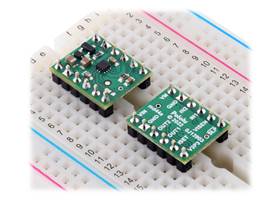 MP6550 Single Brushed DC Motor Driver Carriers in a breadboard.