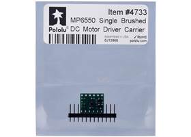 Standard packaging for the MP6550 Single Brushed DC Motor Driver Carrier.