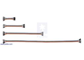 Pololu Ribbon Cable Premium Jumper Wires are available in four lengths: 3″&nbsp;(7.5&nbsp;cm), 6″&nbsp;(15&nbsp;cm), 12″&nbsp;(30&nbsp;cm), and 24″&nbsp;(60&nbsp;cm).