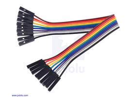 Ribbon Cable Premium Jumper Wires 10-Color F-F 6″ (15 cm).