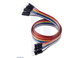 Ribbon Cable Premium Jumper Wires 10-Color M-M 24″ (60 cm).