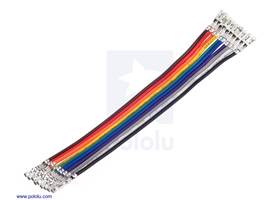 Ribbon Cable with Pre-Crimped Terminals 10-Color F-F 3″ (7.5 cm).