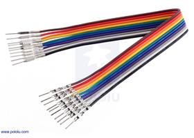 Ribbon Cable with Pre-Crimped Terminals 10-Color M-M 6″ (15 cm).
