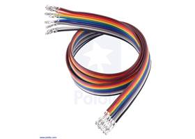 Ribbon Cable with Pre-Crimped Terminals 10-Color F-F 24″ (60 cm).