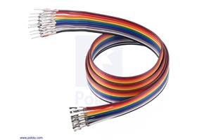 Ribbon Cable with Pre-Crimped Terminals 10-Color M-F 24″ (60 cm).