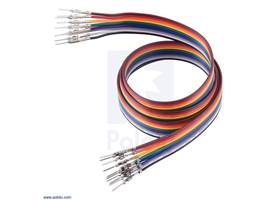Ribbon Cable with Pre-Crimped Terminals 10-Color M-M 24″ (60 cm).